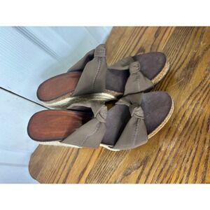 Donald Pliner Wedge Espadrille Knot Slides Casual Comfort Elegant size 5 1/2‎
